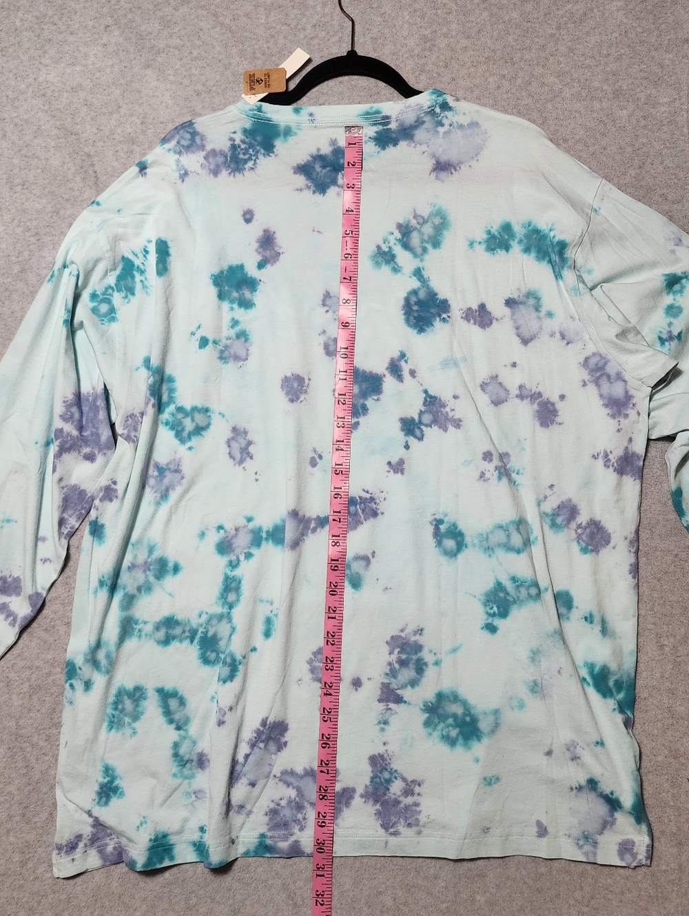 Vs Victorias Secret Teal Tie Dye Long Sleeve Shirt Top Tunic Casual Travel - Picture 6 of 6